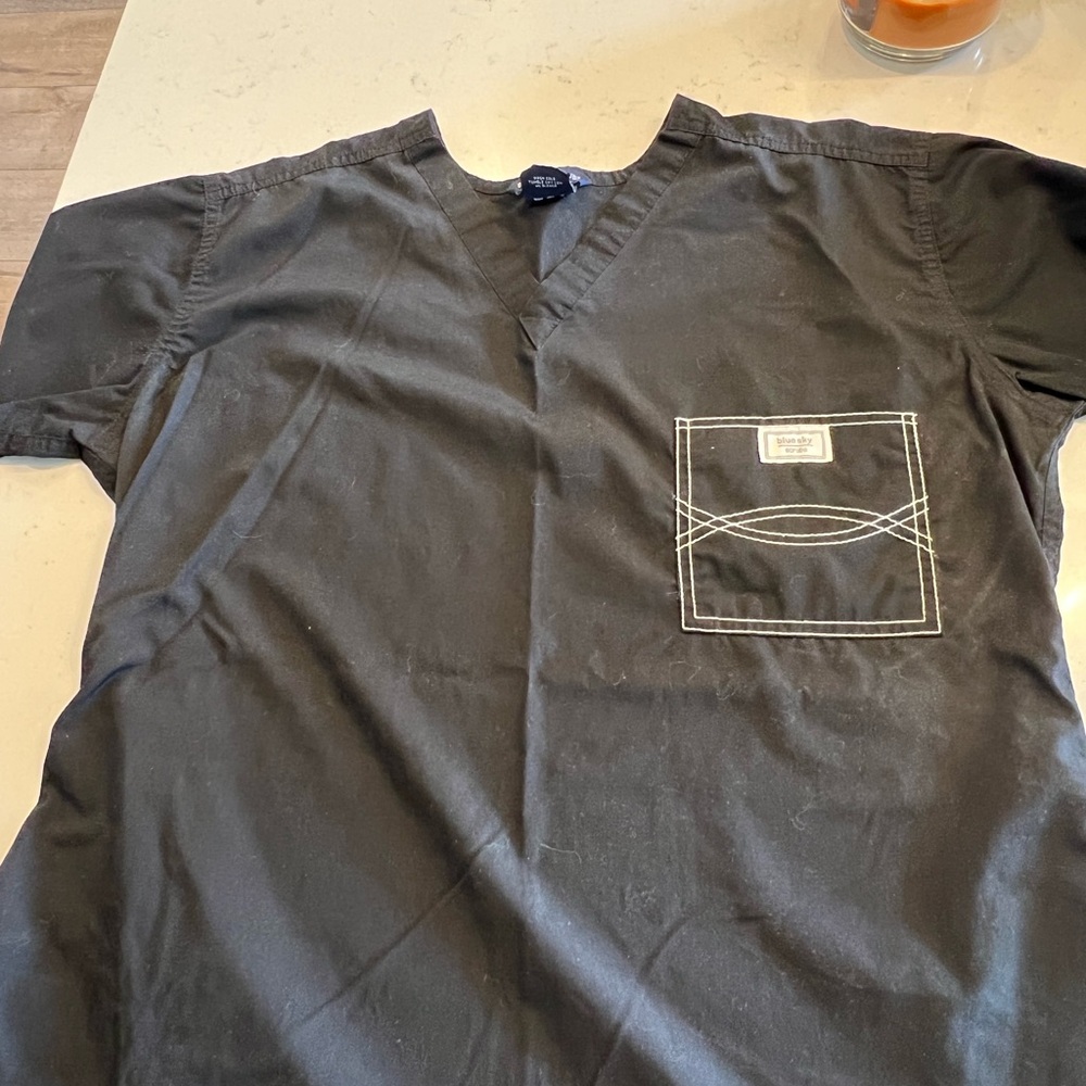 Blue Sky black scrub top